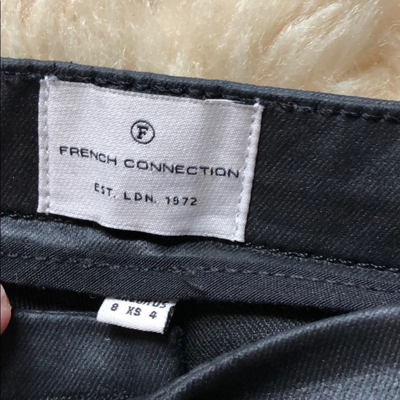 FCUK The ReboundSkinny Leather Look Moto Jeans Zip - Picture 5 of 8